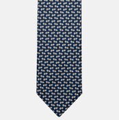 3-Fold Silk Tie, Micro Pattern, Blue and Yellow - JA056336-13