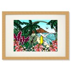 Art Print A4（Waikiki Rainbow）with Frame