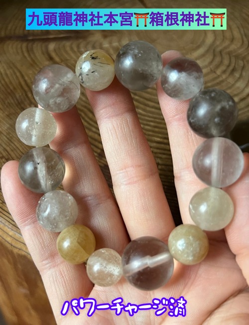 【移動先でのこと】サイズMIXザギ水晶(オレンジ) ザギマウンテンクォーツ　ブレスレット