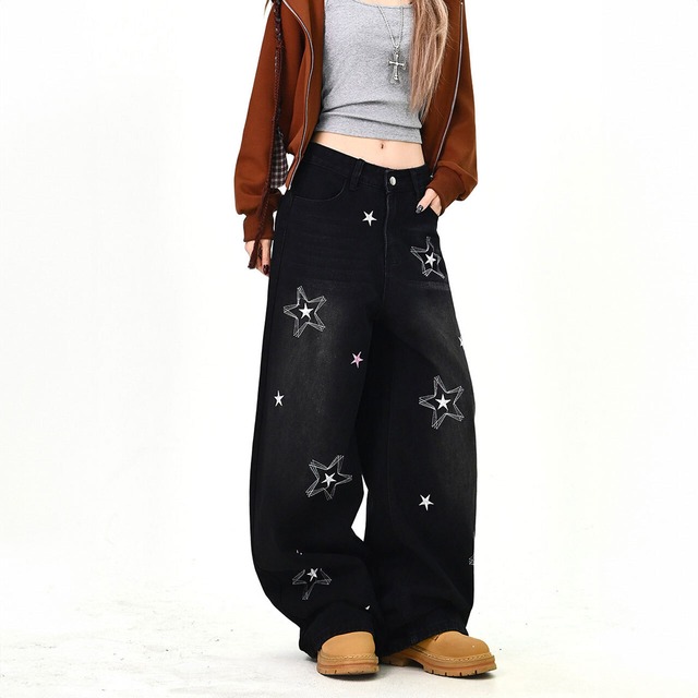 スターアソートデニムカーブパンツ
 2col   R01742