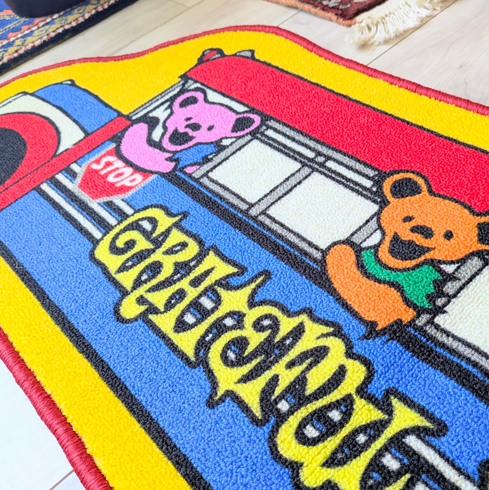 【 Grateful Dead（ グレイトフルデッド ） 】ダンシングベアー / デッドベアー / American MAT ( 裏面滑り止め加工 ) / キッチンマット / ふかふかマット / フロアマット / バス / エントランス / ロングバージョン〚アメリカン雑貨 アメトイ〛