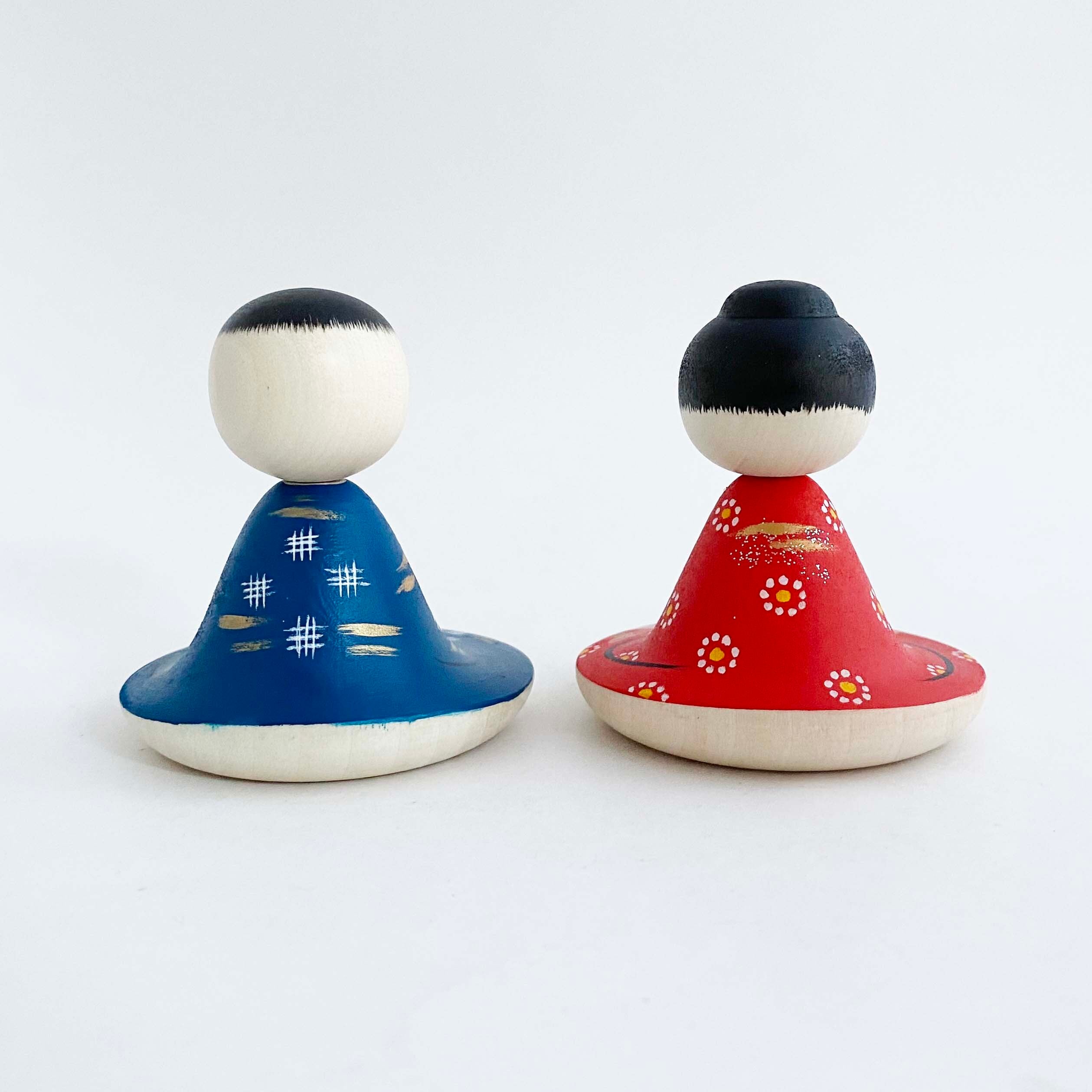 復刻 昭和の雛こけし（小ペア）描彩／笹原綾工人