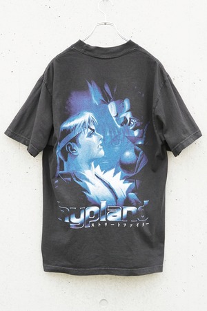 HYPLAND × Street Fighter “Stare Down” Faded T-Shirt / Made in USA / M