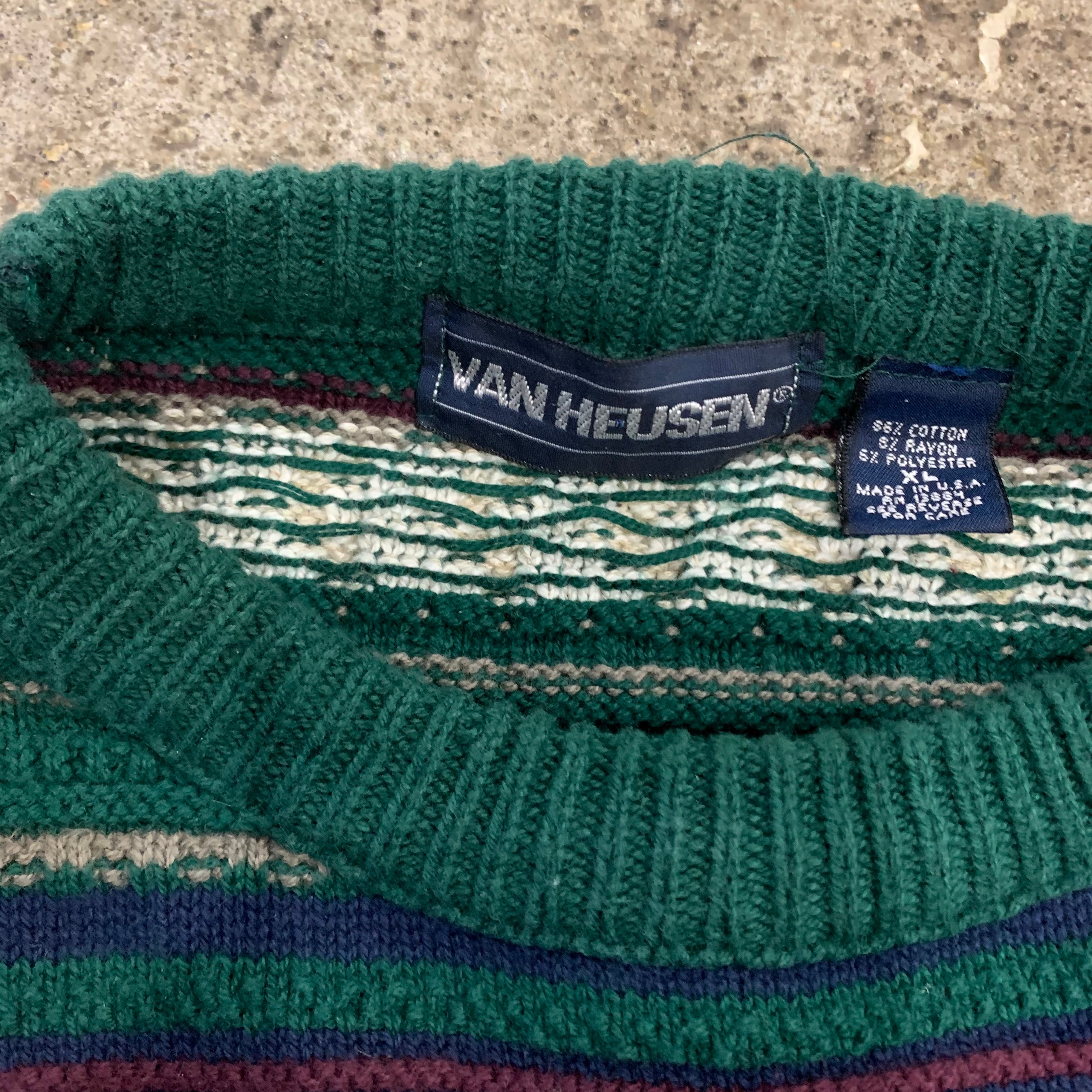 90s VAN HEUSEN 3D cotton knit | What