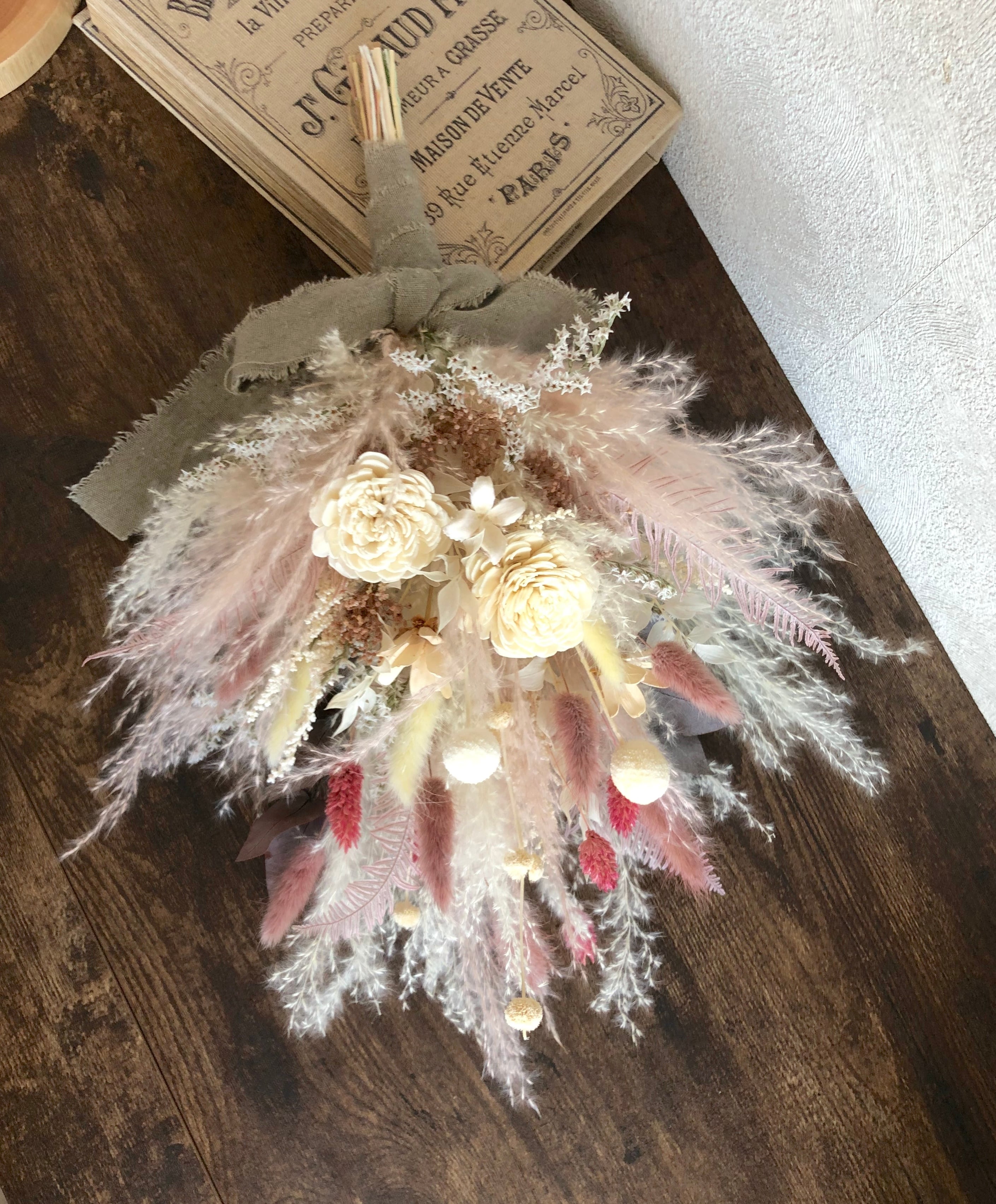 ＊Natural＊ふわふわホワイトスワッグ♡ドライフラワースワッグ Natural＊ふわふわホワイトスワッグ♡ドライフラワースワッグ