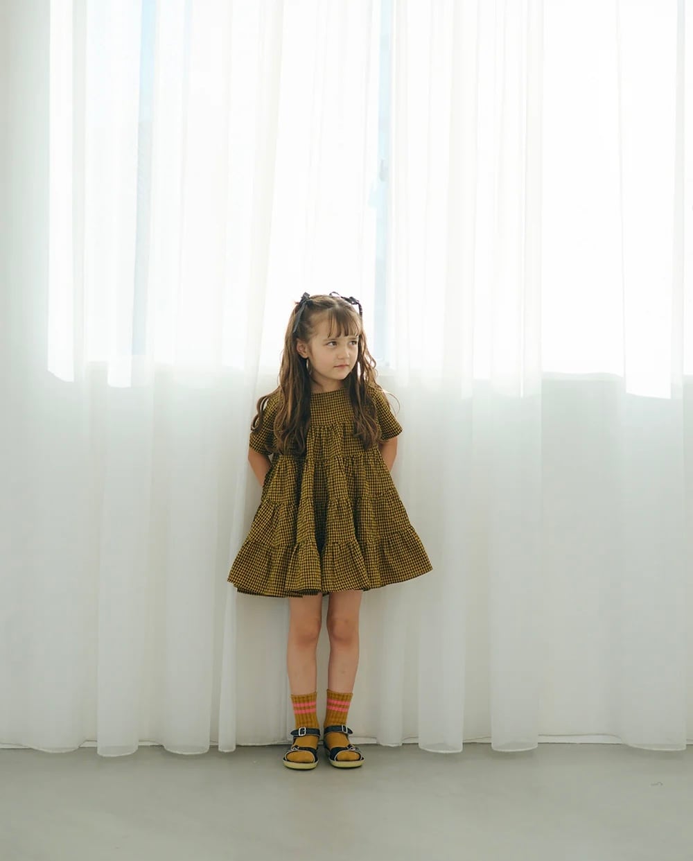 美品　uhr Checkered Tiered Dress 1-2y 美品 uhr Checkered Tiered Dress 1-2y Checkered Tiered Dress