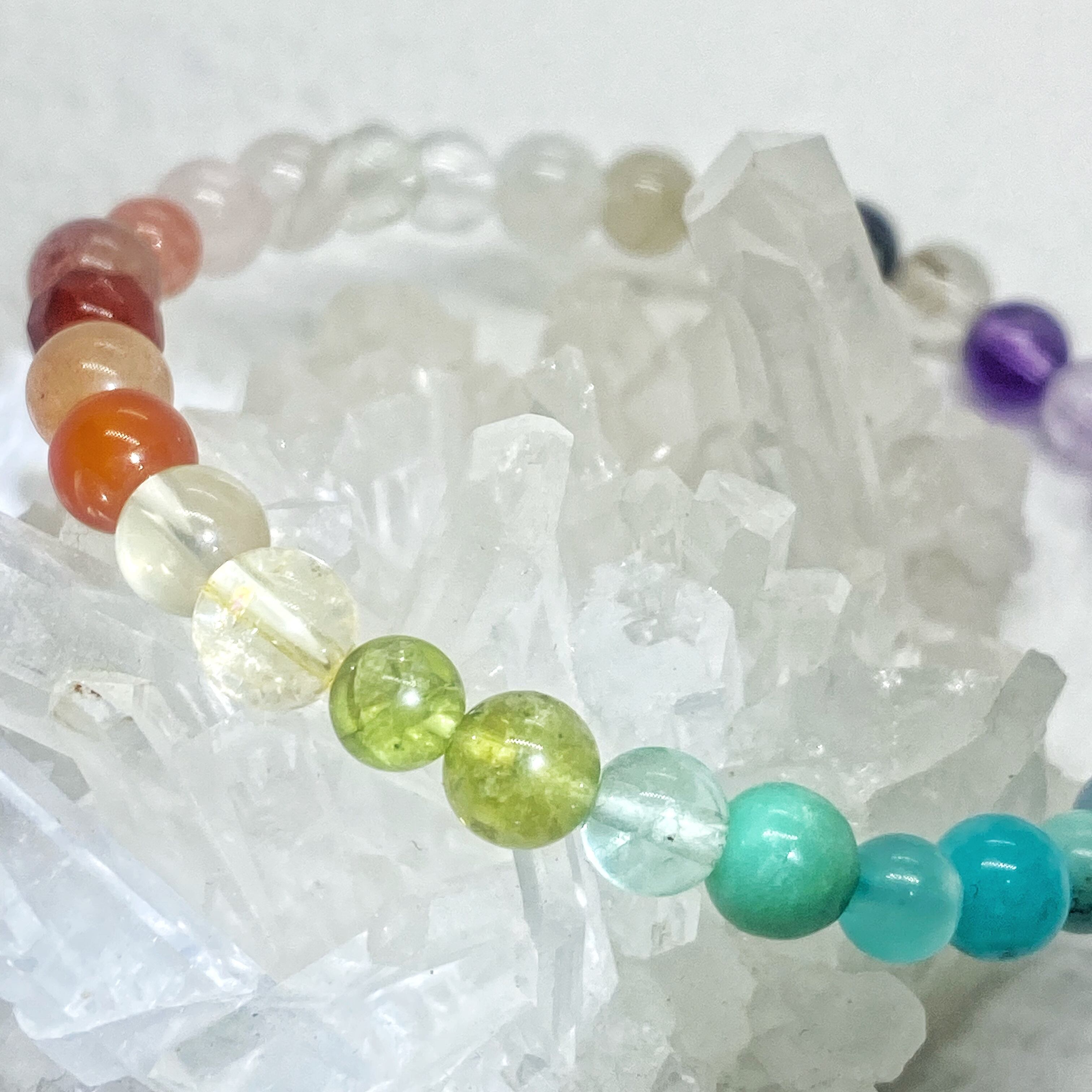 限定品】レインボーカラー 天然石ブレスレットE | concier amethyst