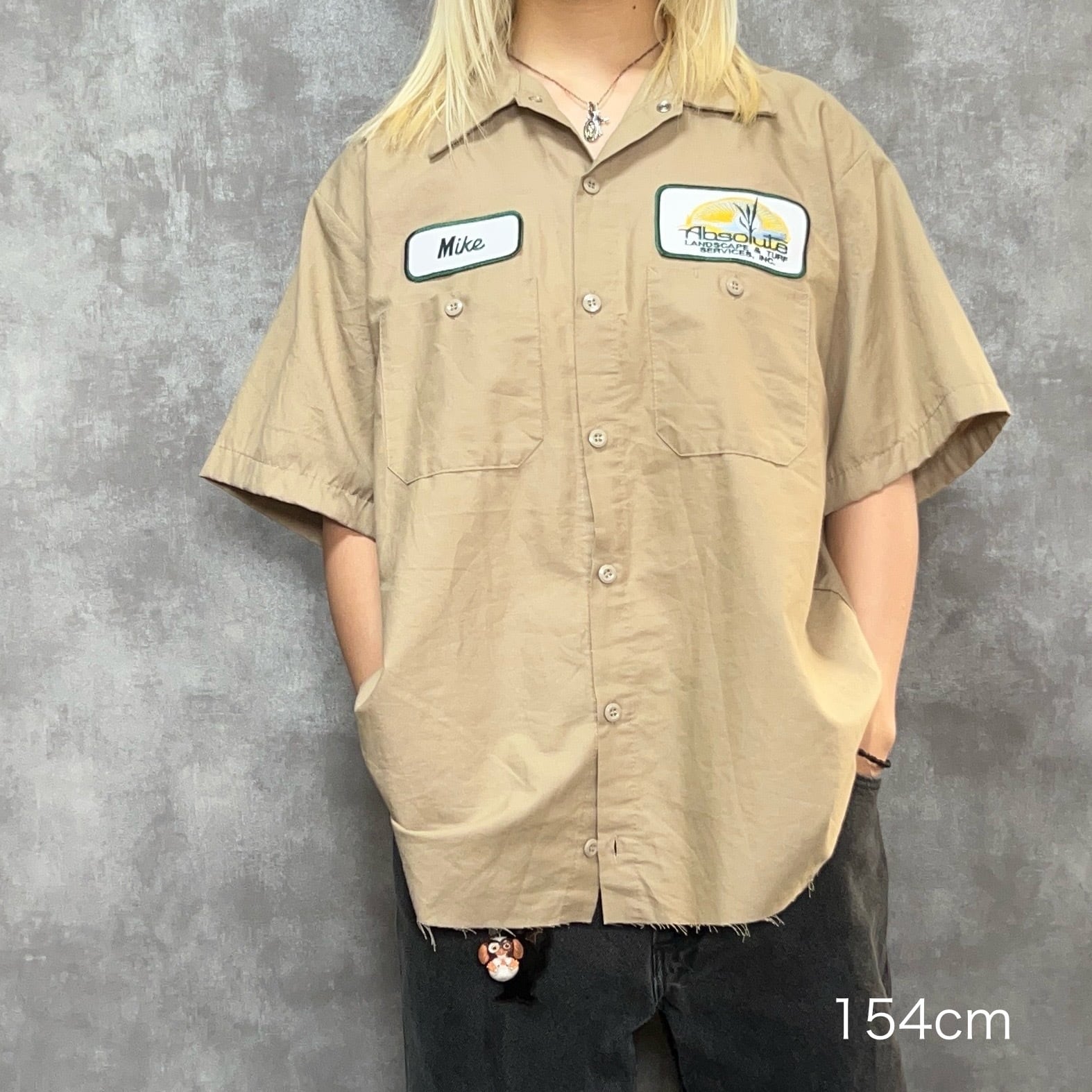 ショート丈リメイク】RED KAP ワークシャツ L ワッペン | 古着屋OLDGREEN