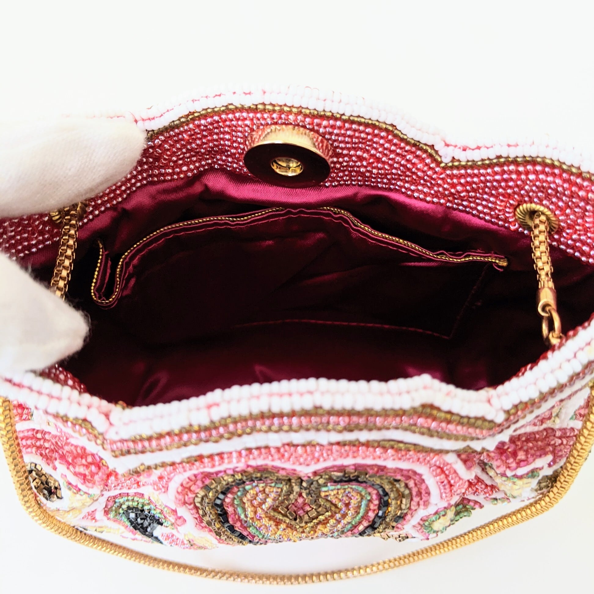 Vintage】「はしもと」作 ビーズ刺繍バッグ Vintage Beaded Bag Vintage】「はしもと」作 ビーズ刺繍バッグ Vintage Beaded Bag