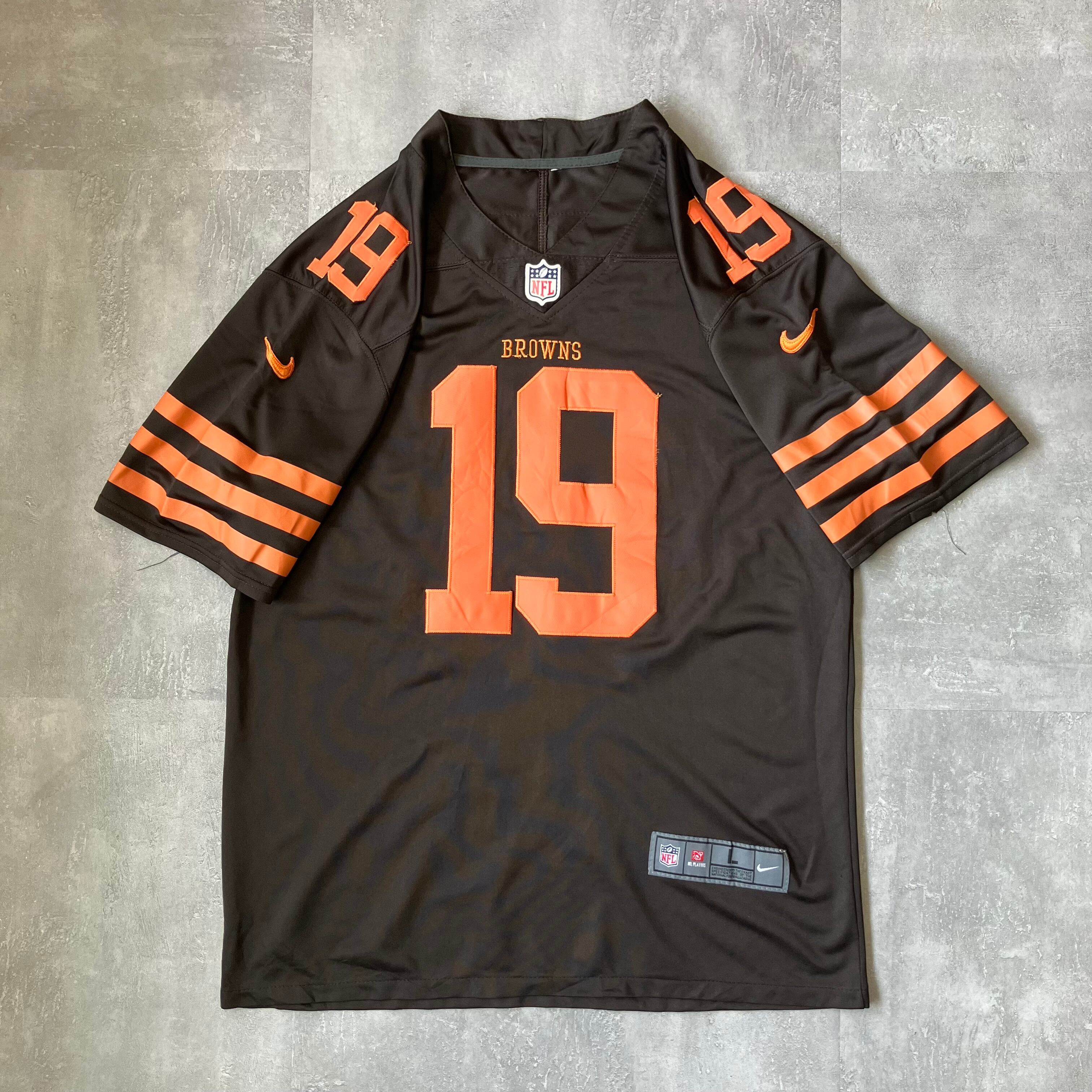 《L size》NFL BROWNS ゲームシャツ No.3545