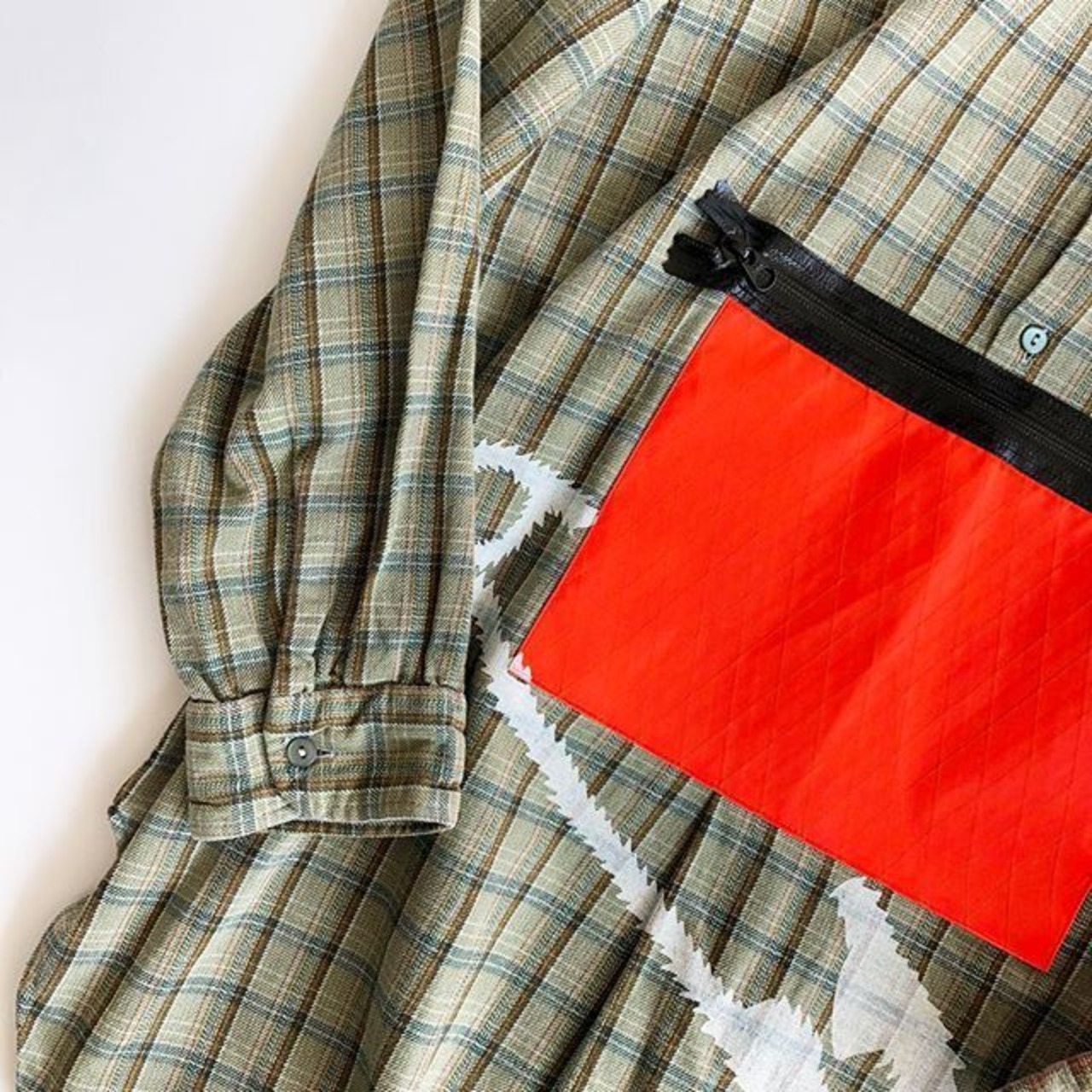 RYUJI KAMIYAMA / RE-MAKE SHIRTS / ORANGE POCKET / 神山隆二 / リメイクシャツ