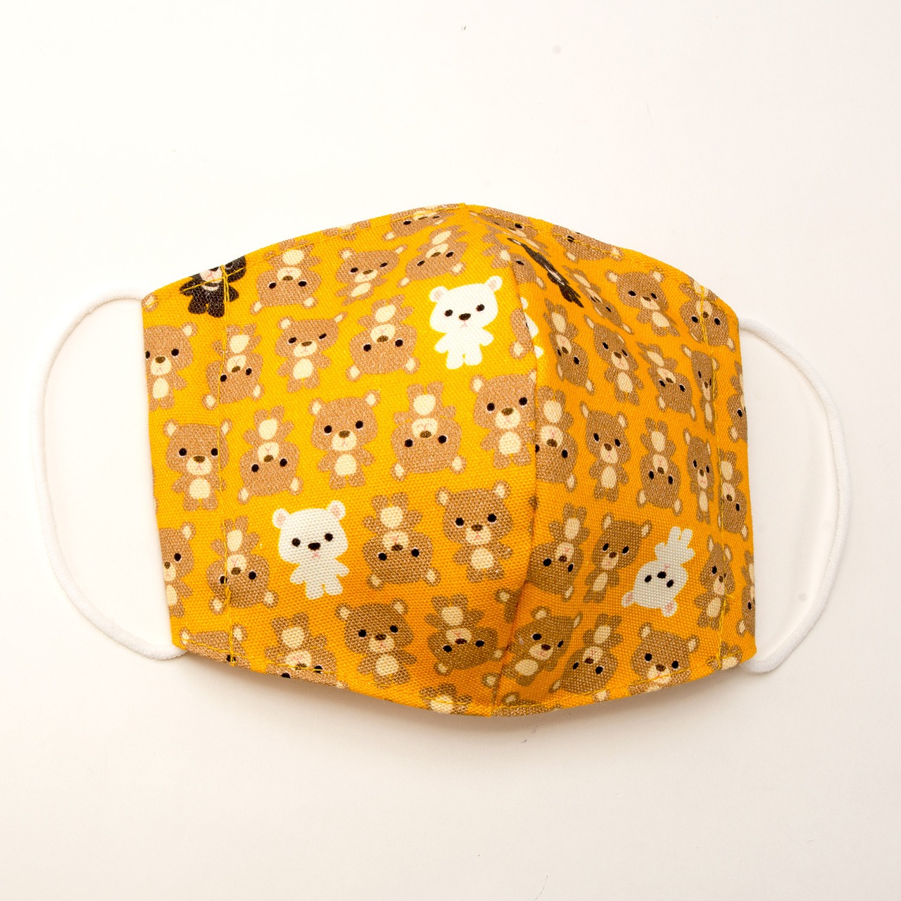 みんなが元気になるマスク 子供用 布マスク 立体 日本製 EJ-102Y クマ からし色