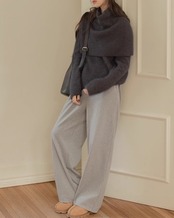 Snood & crew neck knit Sweater T20161