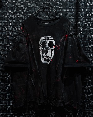 【ÆIEM】vivid notes “IN VOLUPTAS MORS” Multi-Layer Distressed TEE