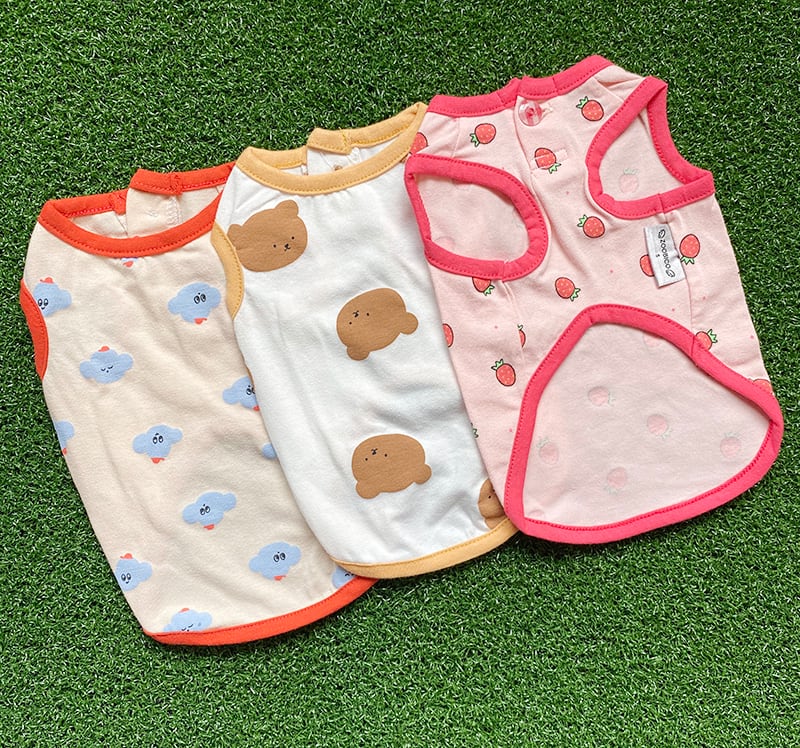 ZOOZOOノースリーブ S ~ XL 3color  /   犬服 春夏 新作 ドッグウェア 可愛い 犬の服 袖なし ワンコ服 ペット用品 top75