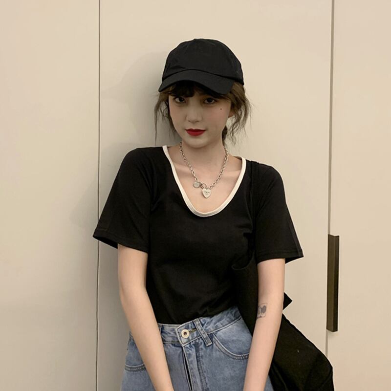 レッドブラックシャツ トップス サマールーズTシャツ レディース 夏物 スーパーモール41958025310