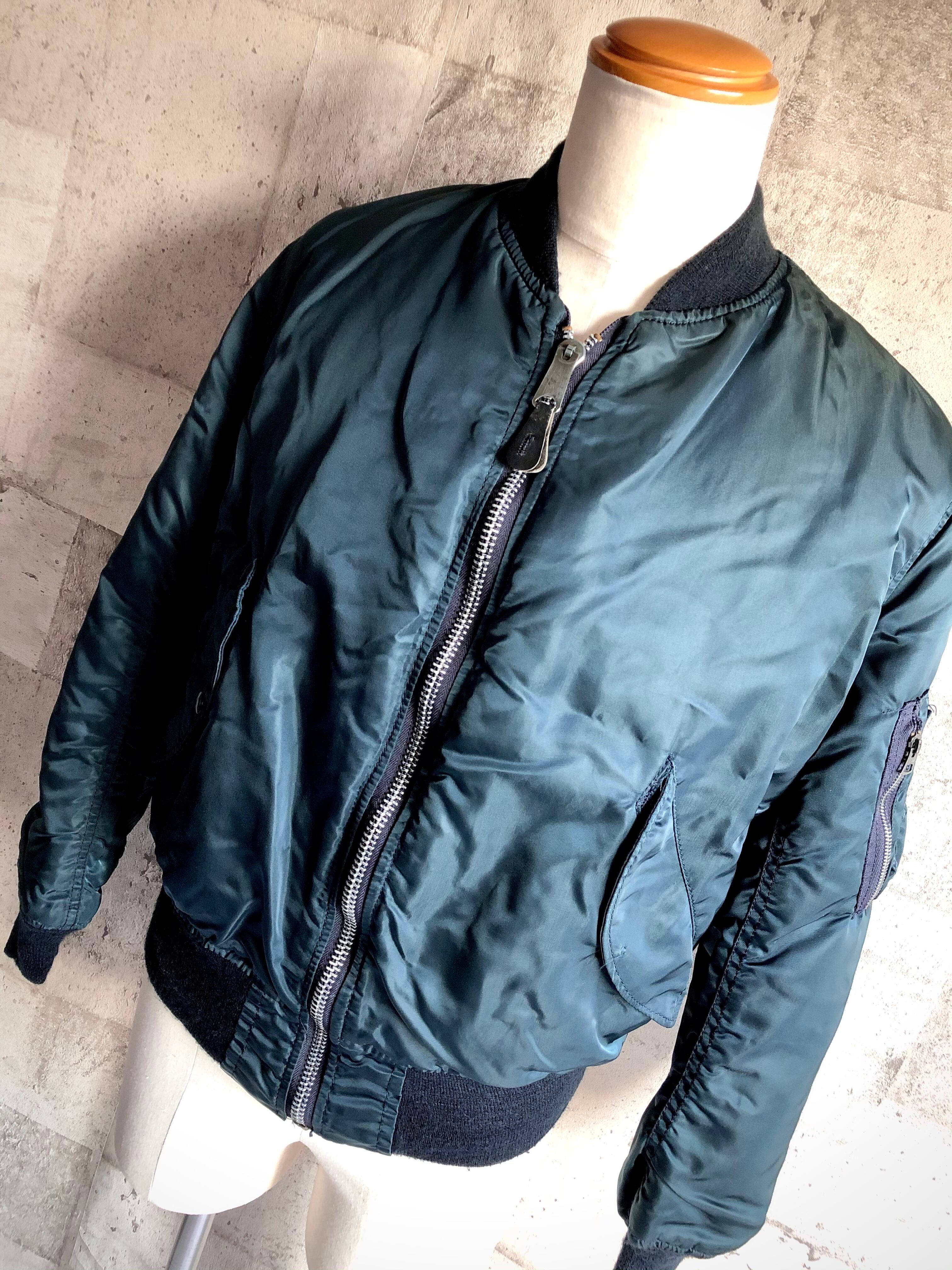 80s〜 USA製 ALPHA INDUSTRIES INC MA-1 FLYER'S JACKET NAVY アルファ 