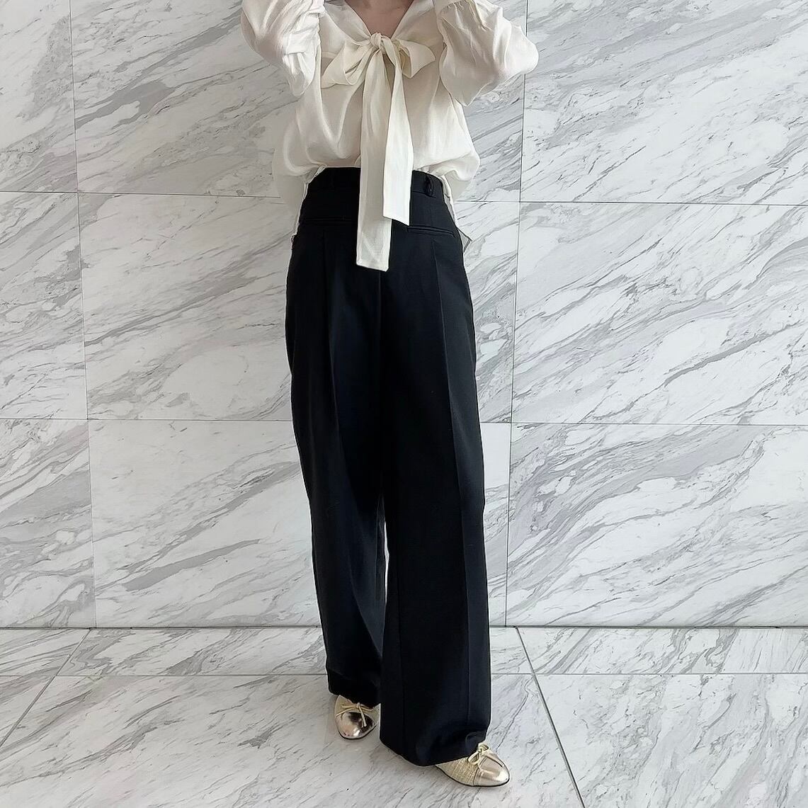 High waist slacks / black (4月中旬頃発送予定)