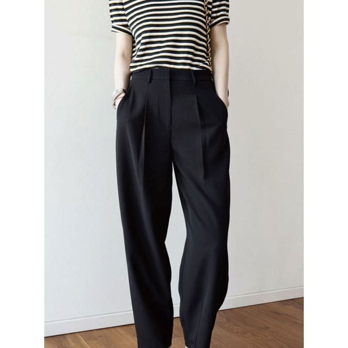 tuck cropped pants 13519 | abeille tuck cropped pants 13519 | abeille