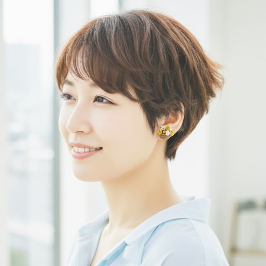 はなかごピアス（yellow×white）