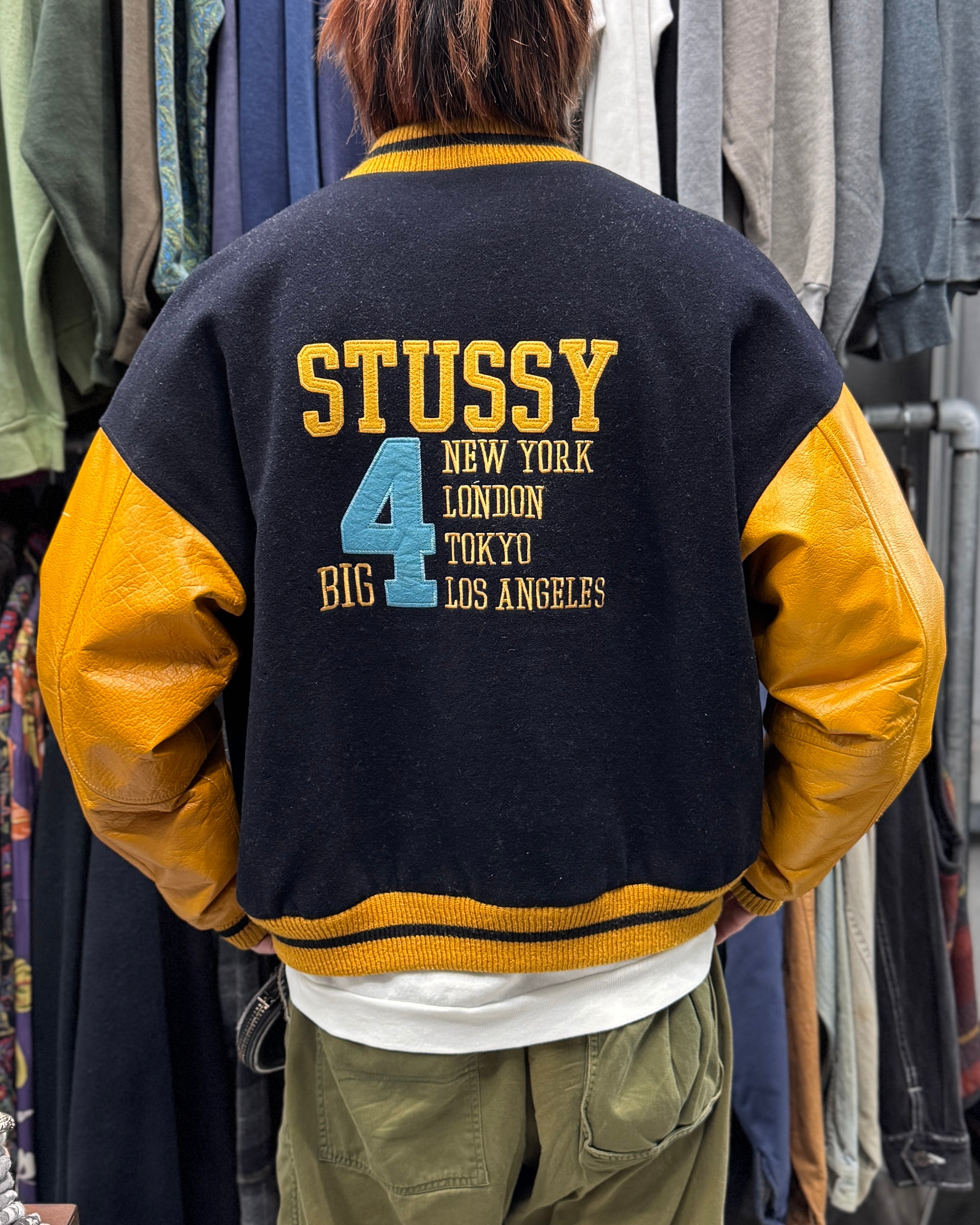 超激レア OLD STUSSY　スタジャン　80'S オールド　90'S Special!!】90's old stussy Varsity Jacket “BIG 4” “スタジャン