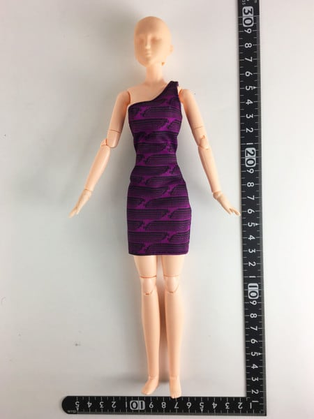 ドール服 1/6 女性用27 紫ボディコンドレス - 画像1