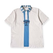 adabat アダバット 鹿の子 半袖 ポロシャツ 1/水色×ホワイト レディース ゴルフ
