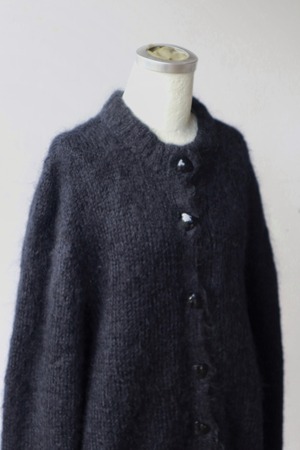 black mohair knit cardigan