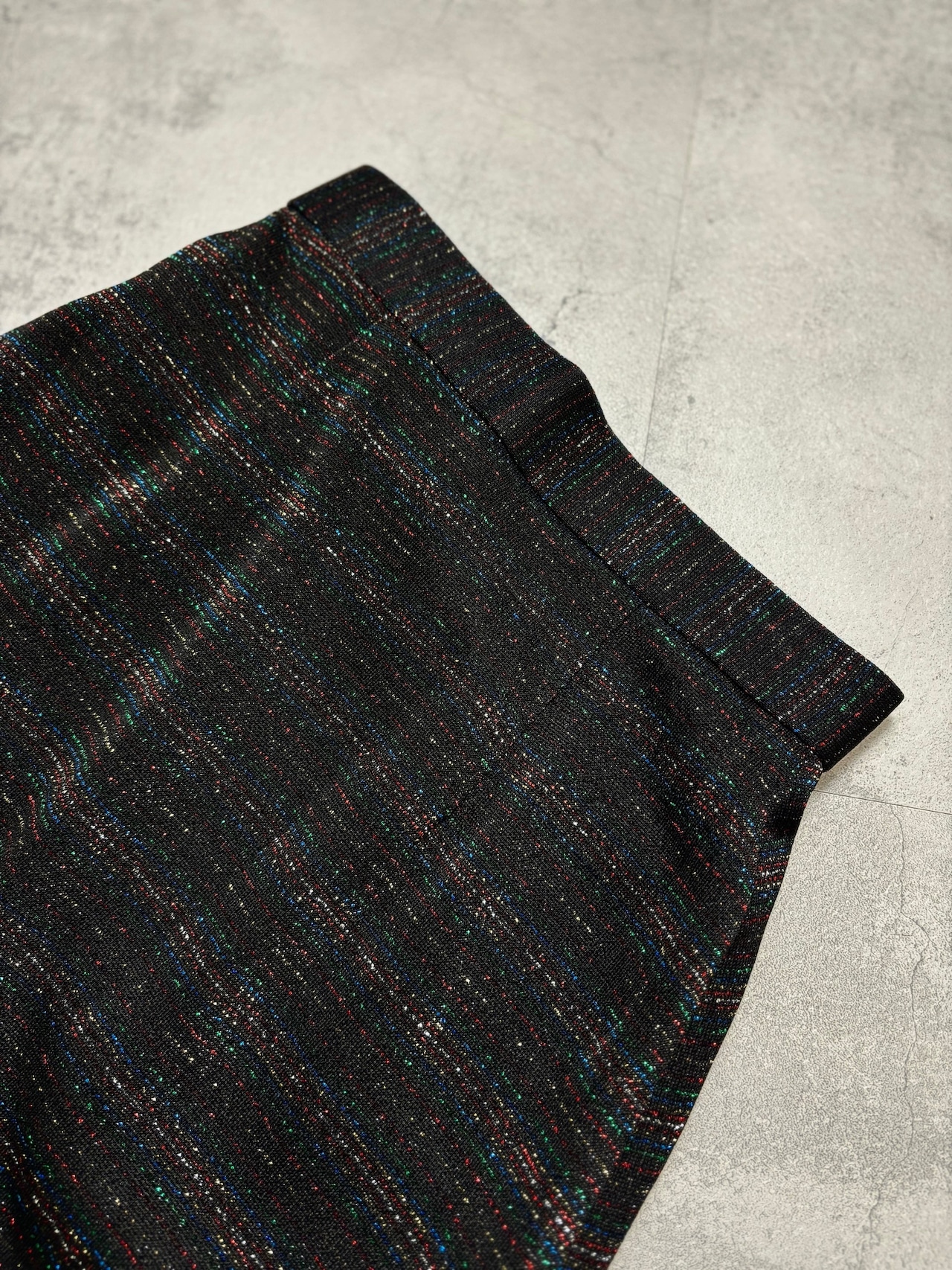 glitter design black maxi skirt-4622-4