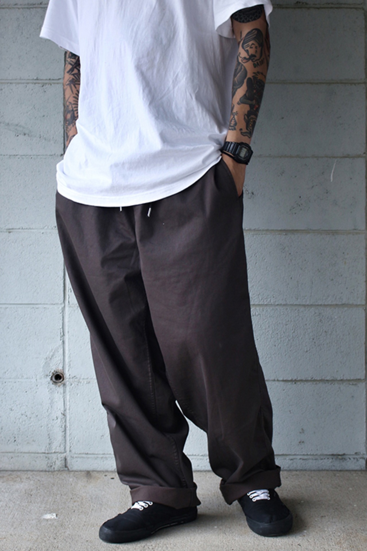 SLINK(スリンク) "Stretch Easy Pants"(BRN)