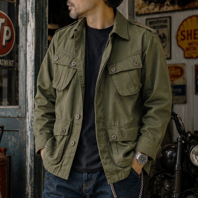 Multiple flap pocket military shirt jacket 00284
