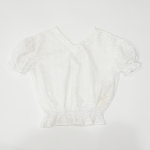 PETITMIG (プチミグ) / blouse P5 v-neck  / white / 80-120cm