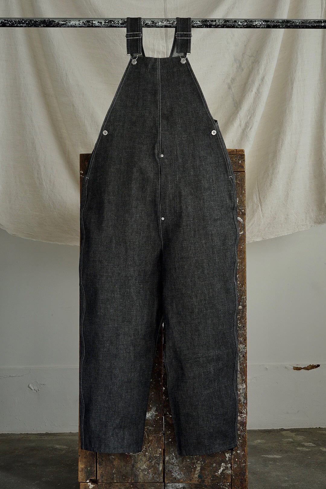 TUKI - 原田服飾研究所 - TYPE 2, LOOSE FIT SALOPETTES (BLACK)