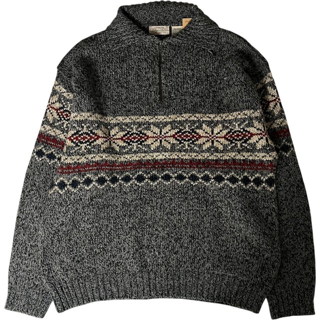 【90's】ST JOHN’S BAY     ハーフジップニット　XL