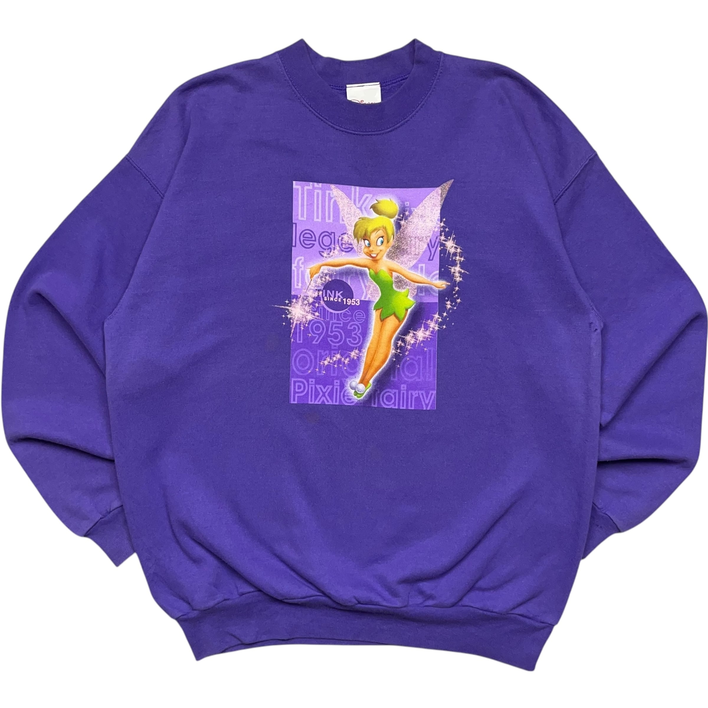 《L》Disney ディズニー スウェット プリント ティンカーベル パープル no.6778