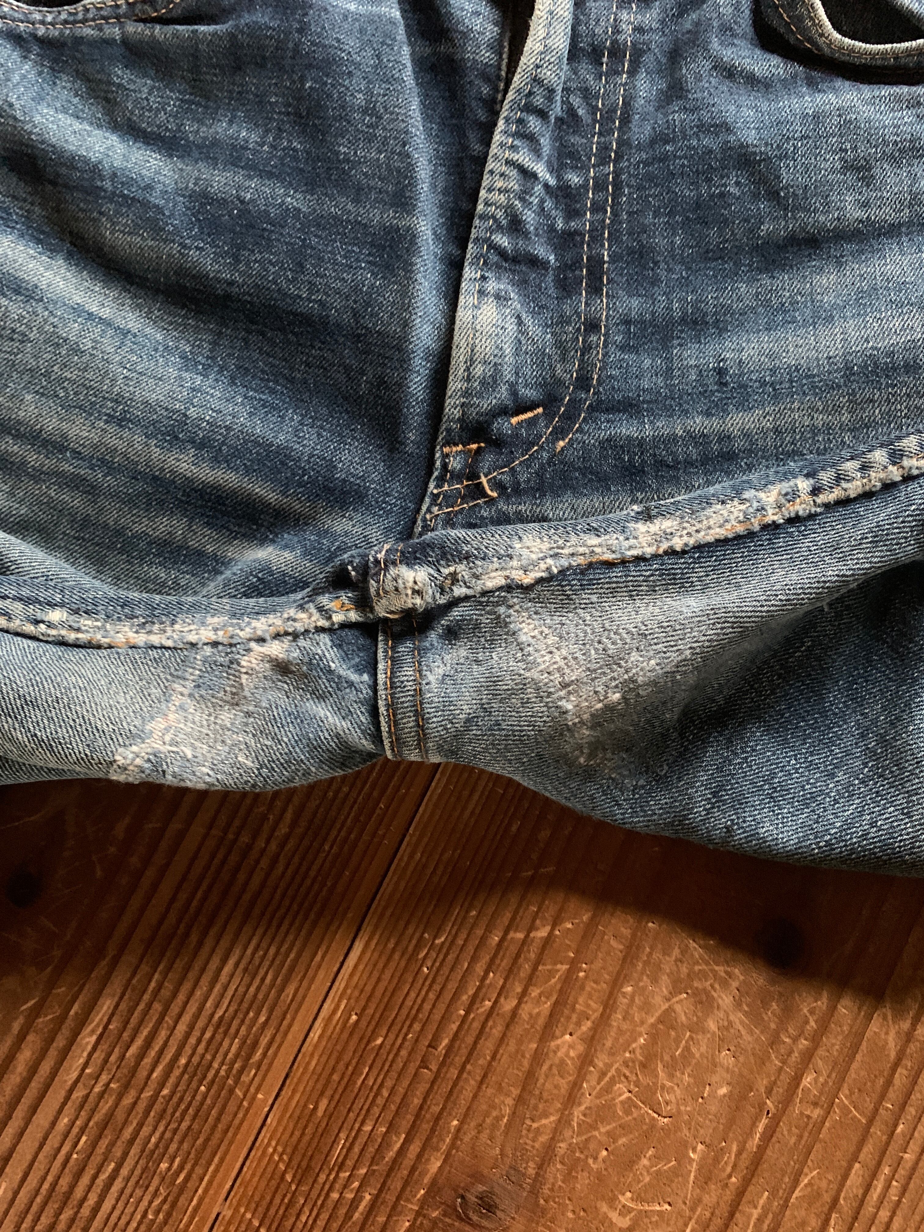 60's Levi's 646 BIG-E オレンジタブ デニムパンツ リペア跡あり 実寸(32.5×30)