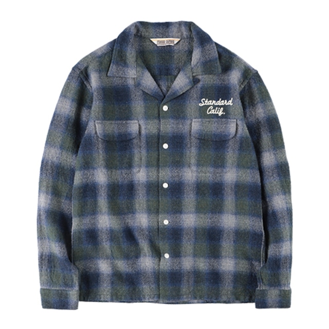 STANDARD CALIFORNIA #SD Wool Check Shirt Blue