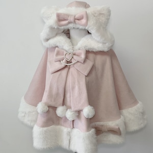 ゆめかわ♡全3カラー スノーボールキャットポンチョ jya26 ゆめかわ♡全3カラー スノーボールキャットポンチョ jya26