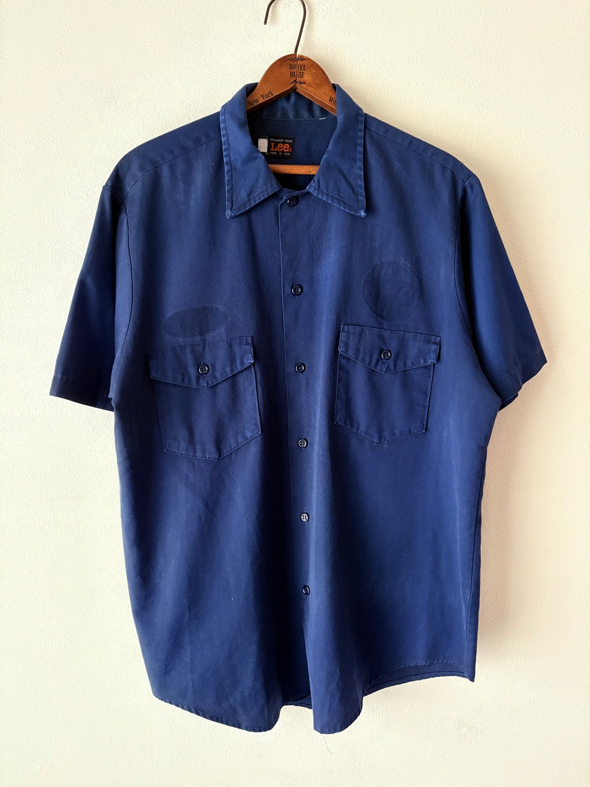 70'S Lee short sleeve work shirt, made in USA, men's M, vintage /eaa448606