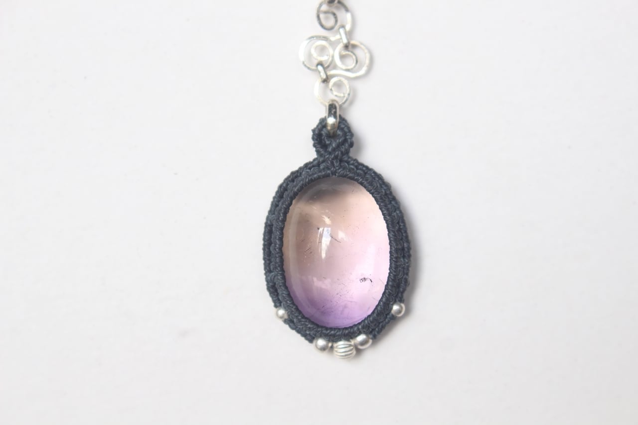 Ametrine silver925 wirework micro macrame pendant