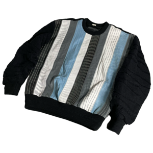 LEATHER SWITCHING DESIGN KNIT