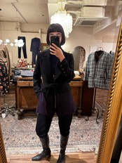 SONIA RYKIEL ブラック✖️パープル バイカラーテーラードジャケット