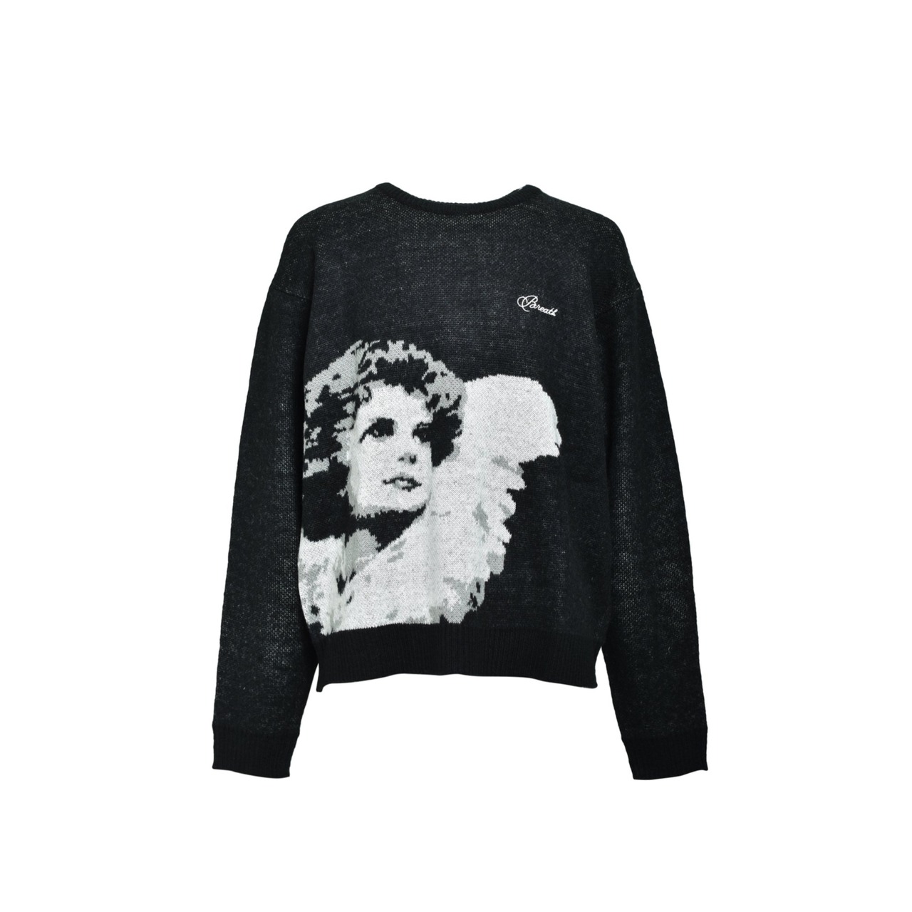 BREATH / angel script logo mohair knit black