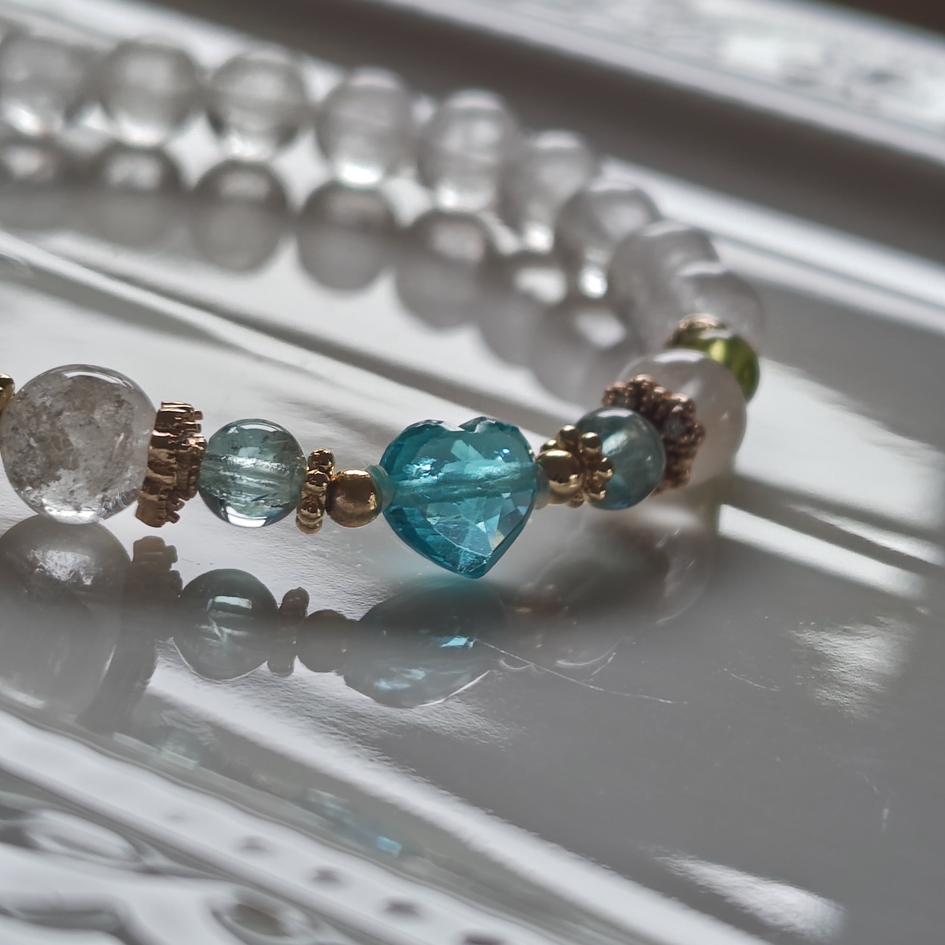 宝石質アパタイト♡、カンジロバヒマール水晶、ペリドット 宝石質アパタイト♡、カンジロバヒマール水晶、ペリドット | 天然石