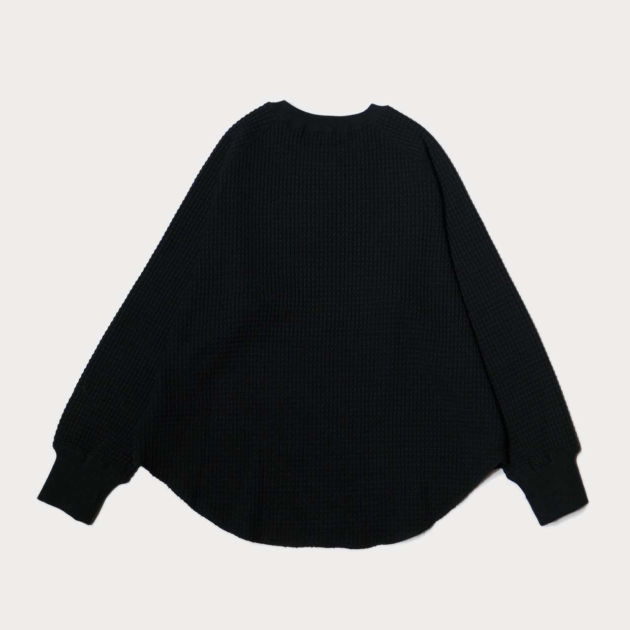 ( BLACK ) COMFORT WAFFLE LONG SLEEVE TEE