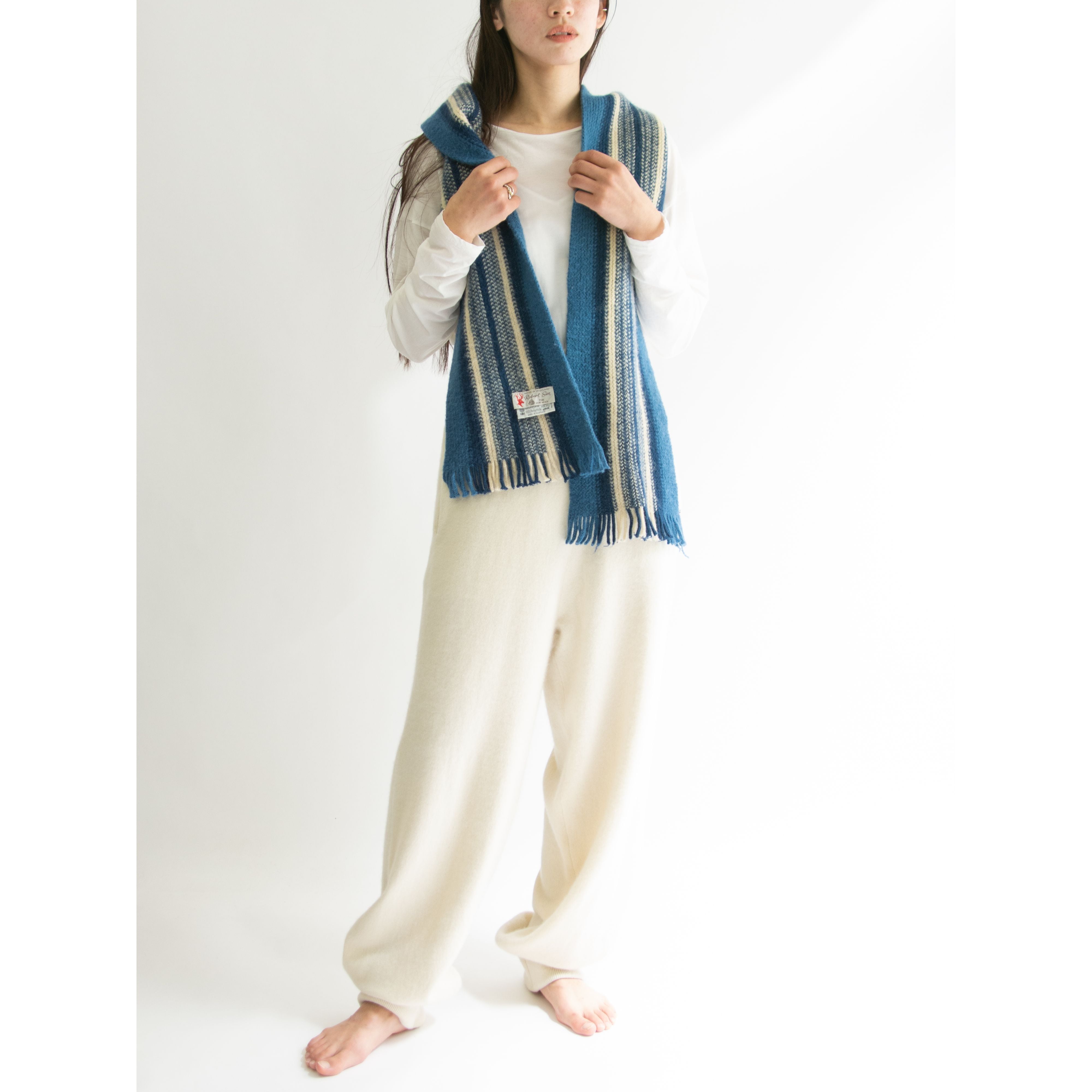 【Robert Sim】Made in Scotland 100% Wool Stripe Scarf（ロバートシム スコットランド製 ストライプウールマフラー）