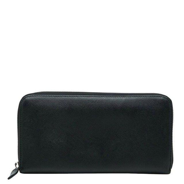 プラダ ラウンドファスナー 長財布 ブラック サフィアーノレザー レディース PRADA 【中古】