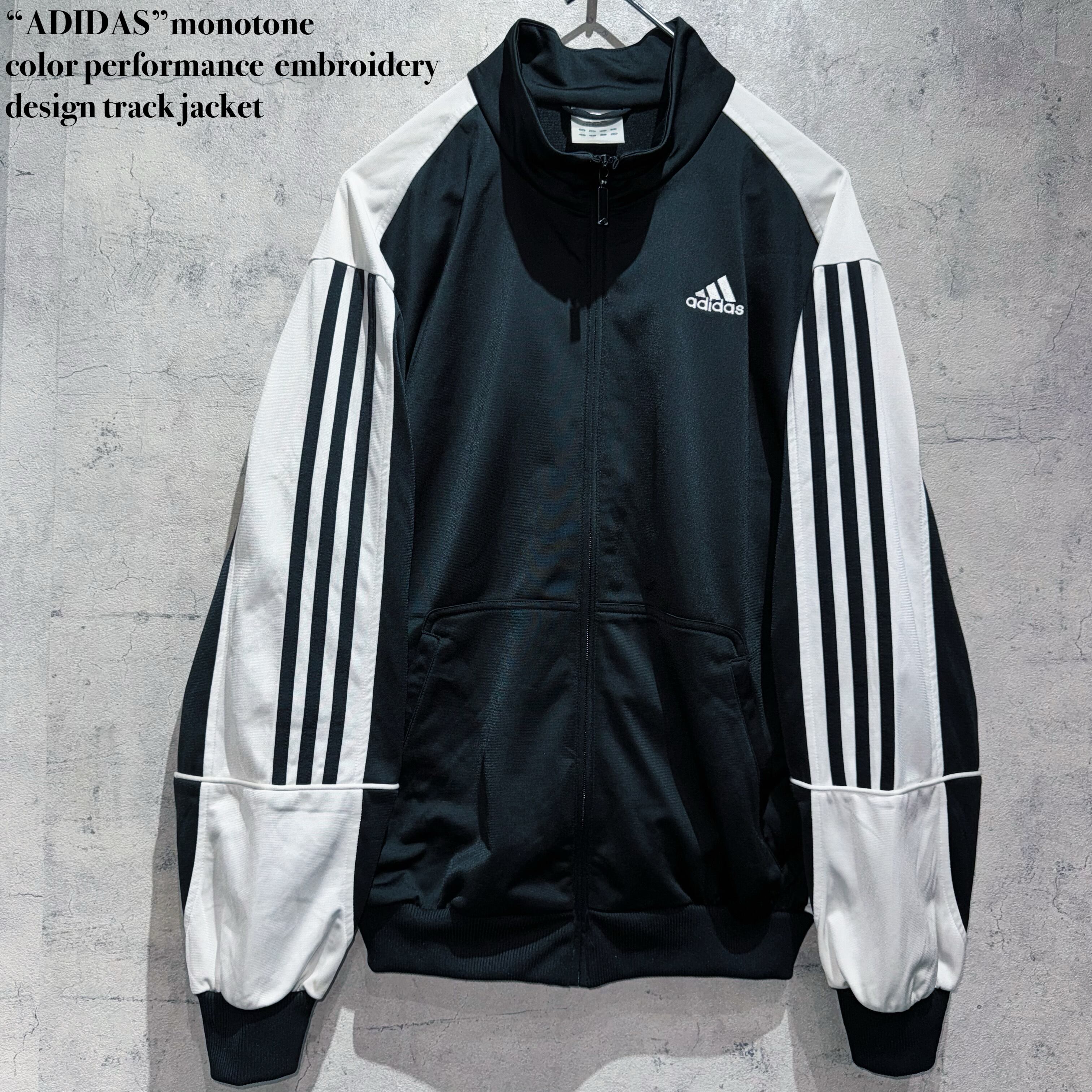 “ADIDAS”monotone color performance embroidery design track jacket
