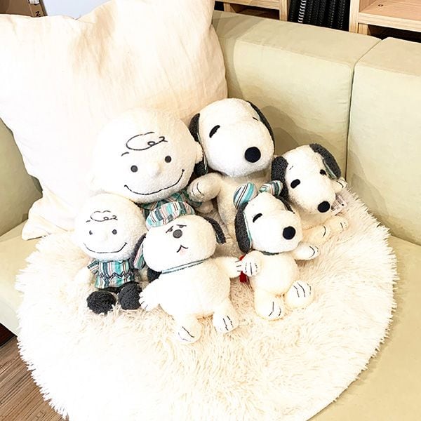 スヌーピー オラフ ミントストライプ ぬいぐるみ Sサイズ インテリア