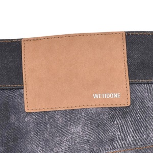 【WE11DONE】BLACK MENS TROMPE L'OEIL DENIM CARPENTER